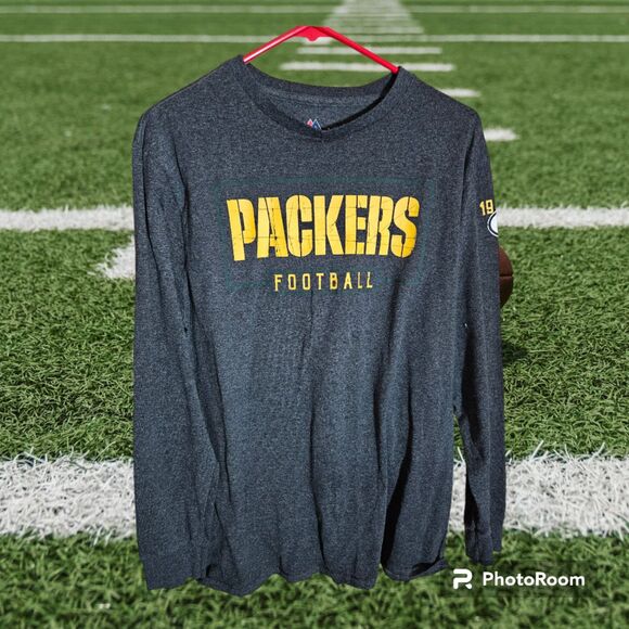 Green Bay Packer's by Majestic Size L Long Sleeve T-Shirt (R14) - Picture 1 of 2
